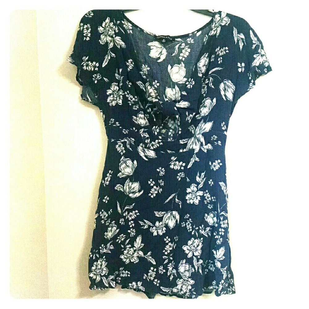 Kendall and Kylie Navy Floral Dress